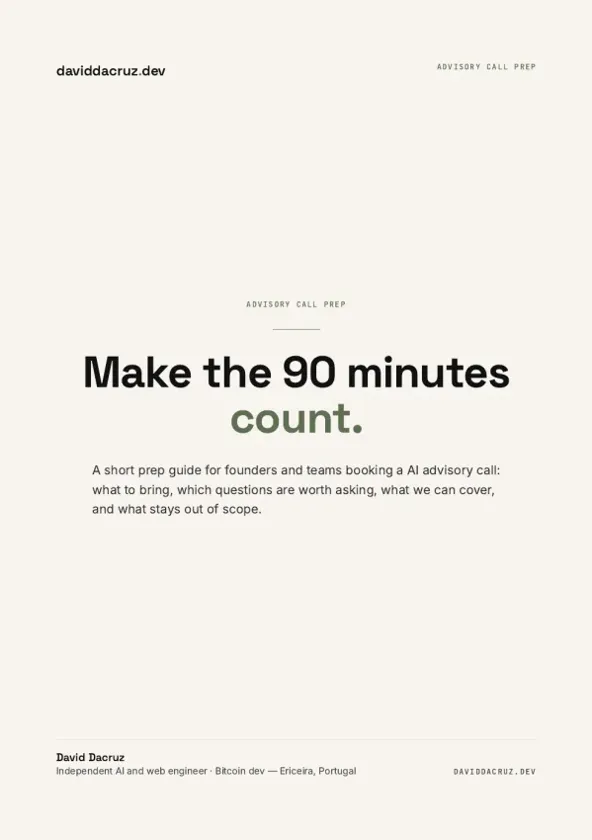 AI Advisory Call Prep Guide — PDF cover