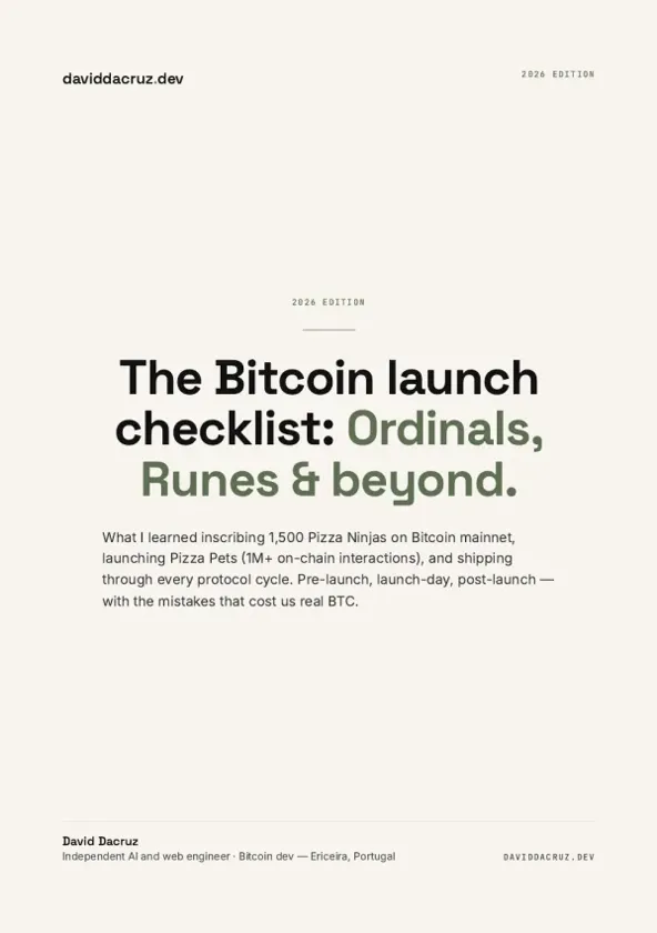 The Bitcoin Launch Checklist — PDF cover